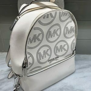 MICHAEL Michael Kors Rhea Zip Medium Backpack Optic White One Size Used